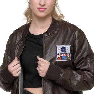 PIT CREW REPAIR LEATHER BOMBER JACKET