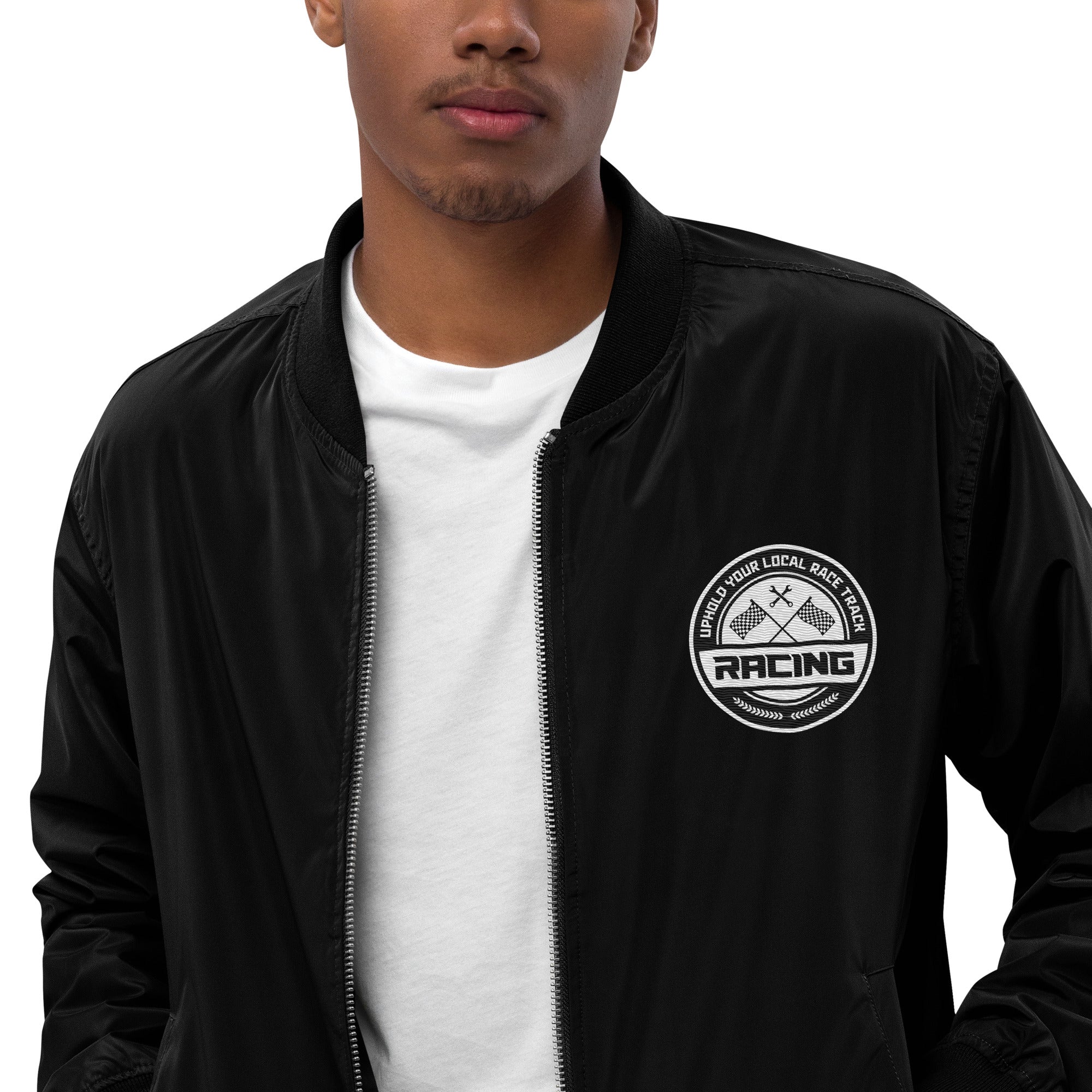 CAR RACING FLAGS PREMIUM BOMBER JACKET