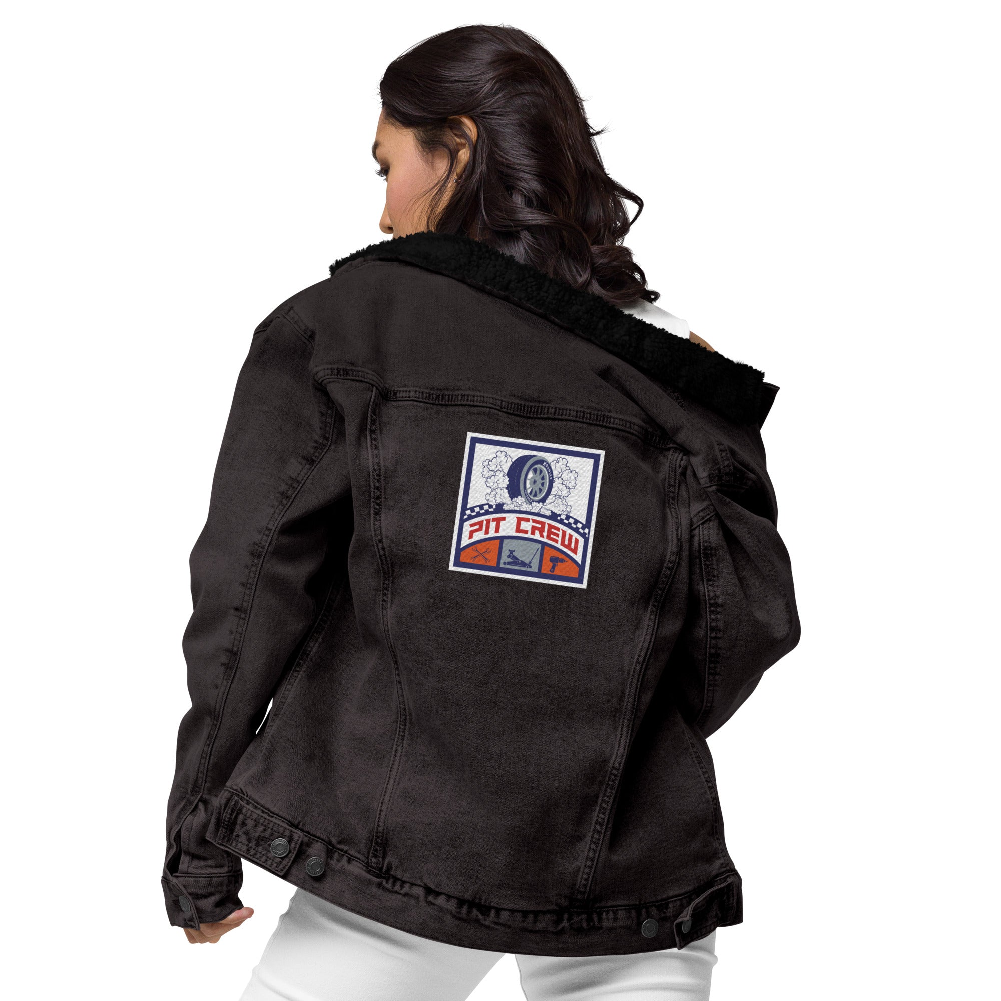 PIT CREW RACING DENIM SHERPA JACKET