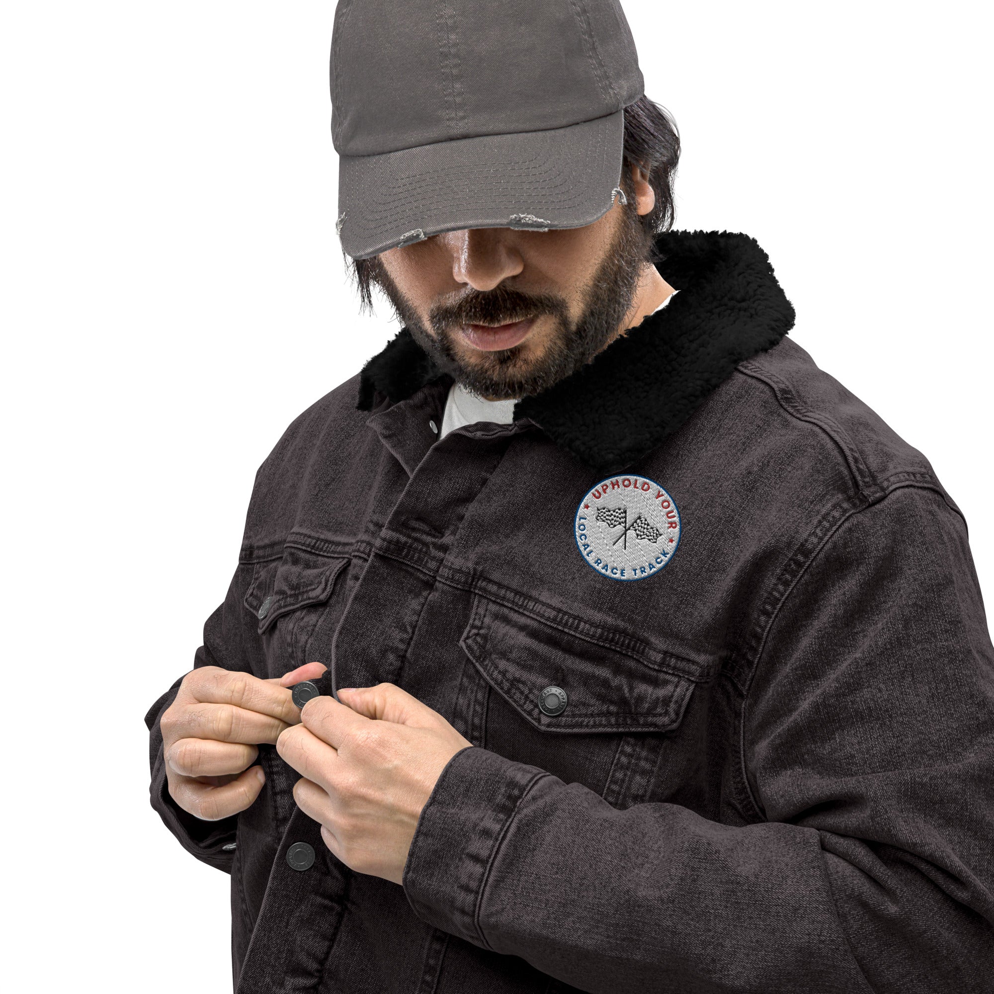 LOCAL RACE TRACK DENIM SHERPA JACKET