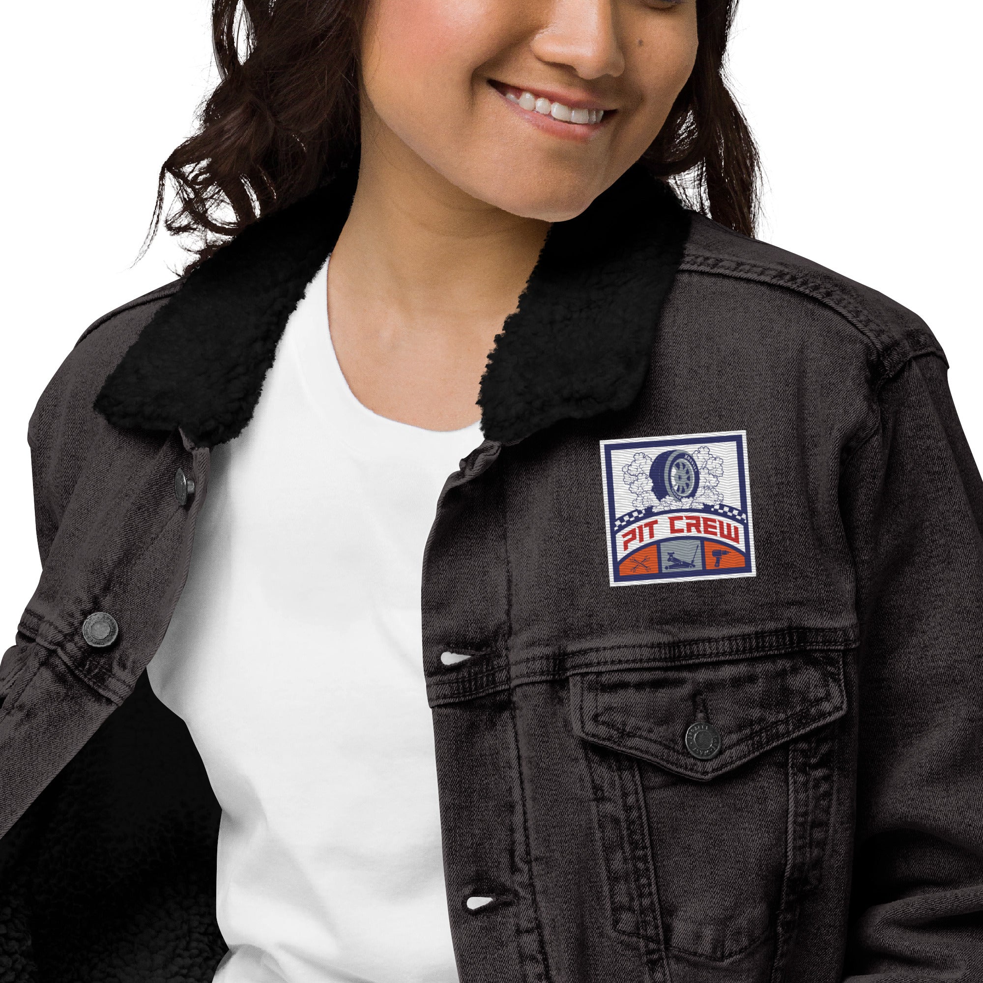 PIT CREW RACING DENIM SHERPA JACKET