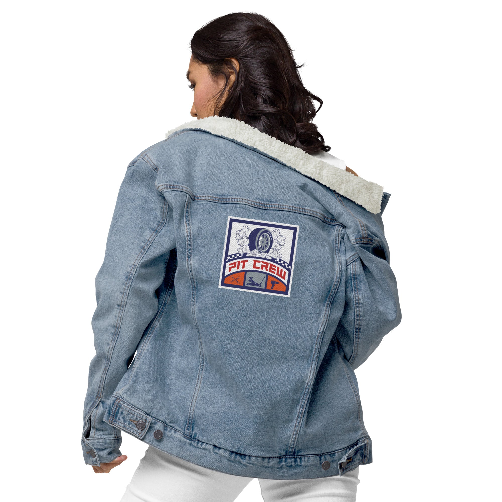 PIT CREW RACING DENIM SHERPA JACKET