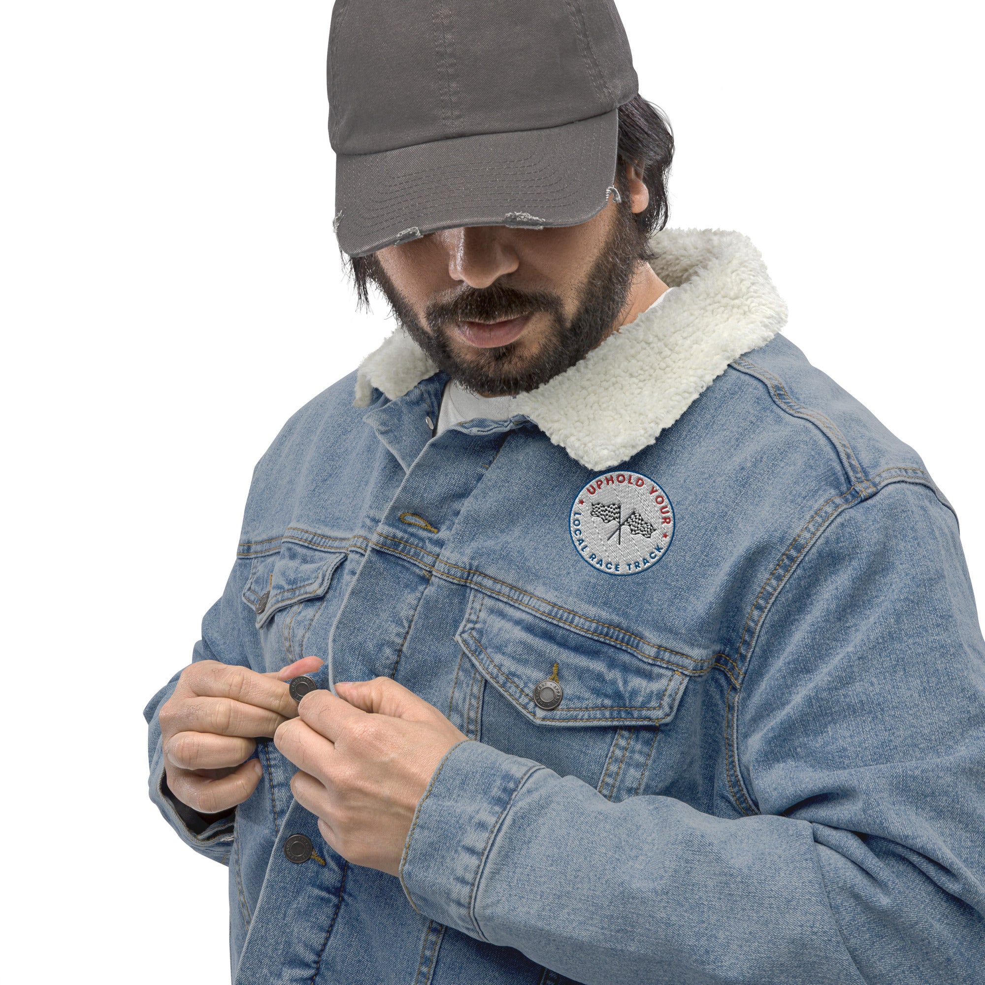LOCAL RACE TRACK DENIM SHERPA JACKET