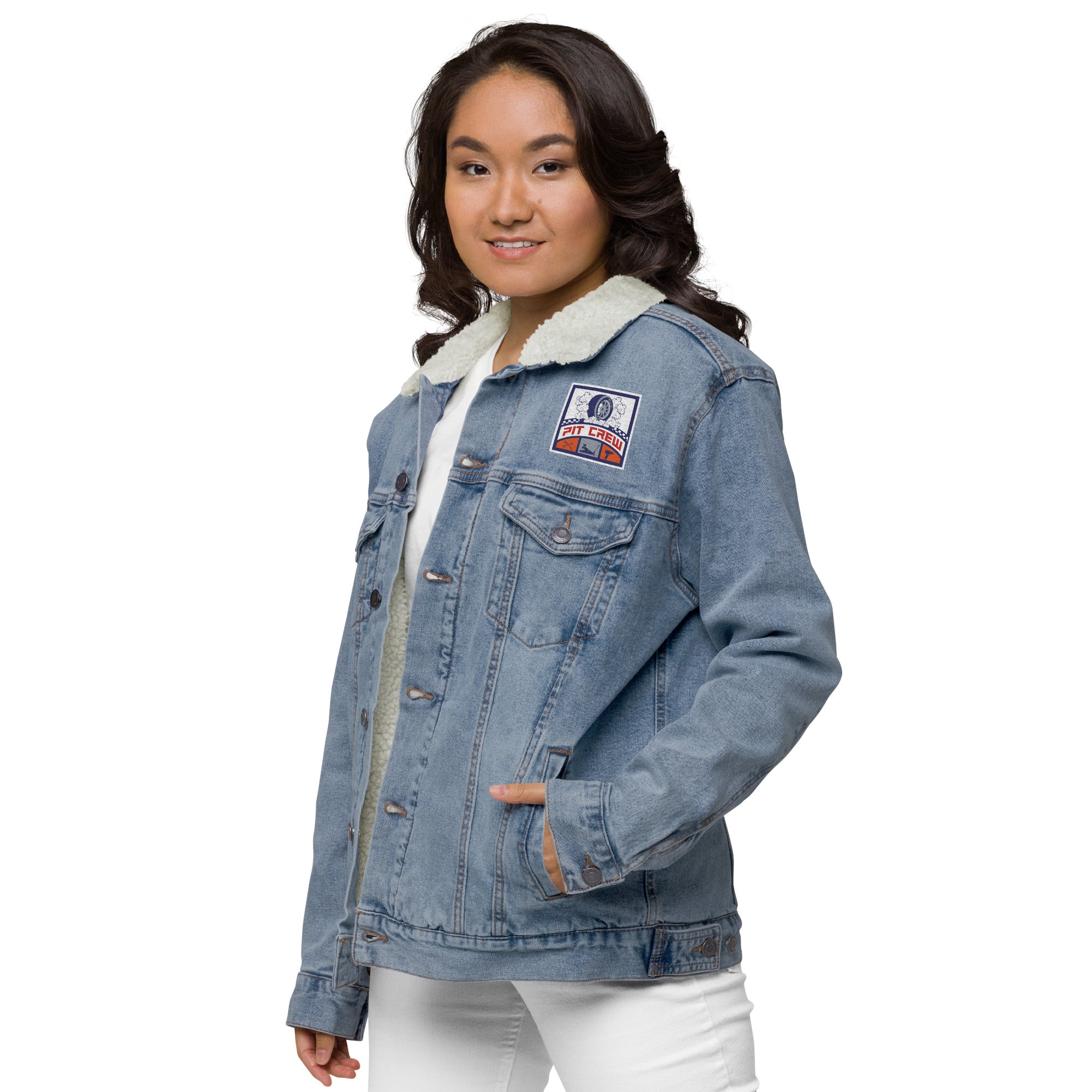 PIT CREW RACING DENIM SHERPA JACKET