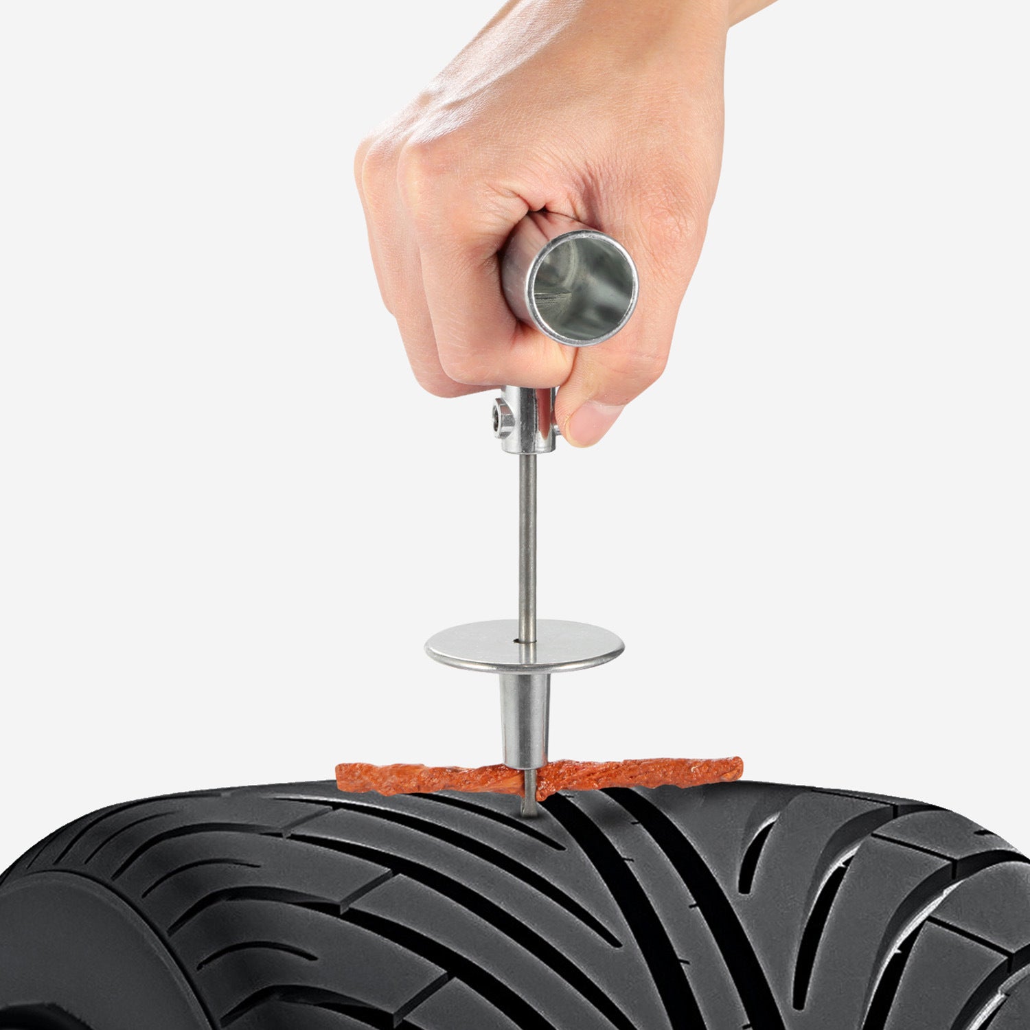 57 Pcs Universal Tire Repair Tools Kit Flat Tire Puncture Repair Tools For Cars Trucks - Red