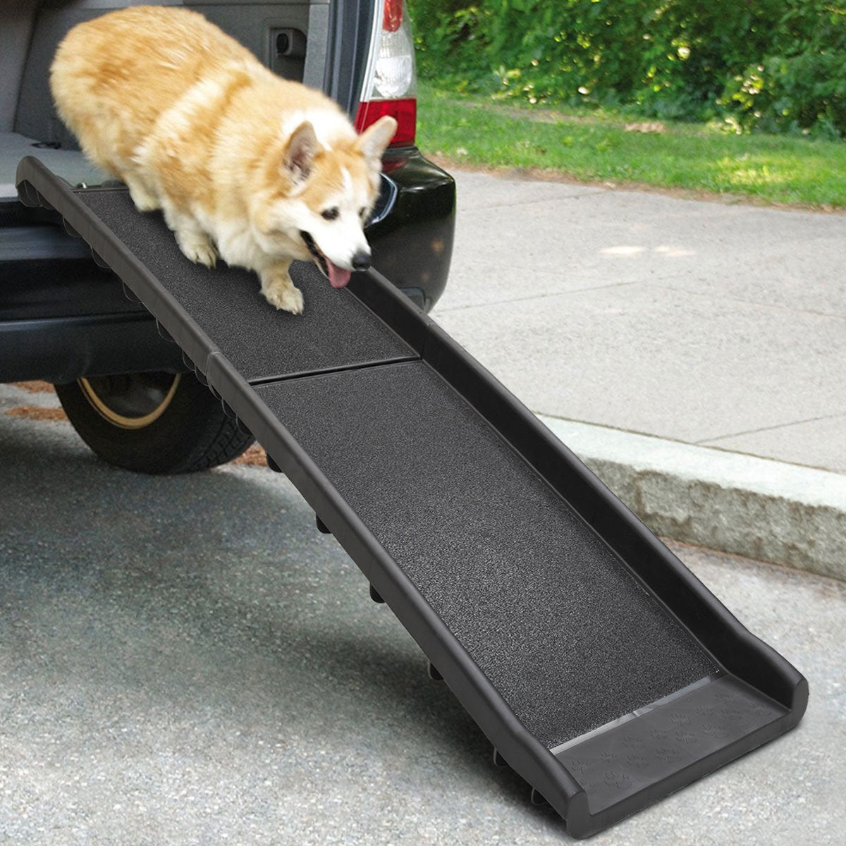 Portable Foldable Pet Ramp Climbing Ladder Suitable For Off-road Vehicle Trucks - Black - Black