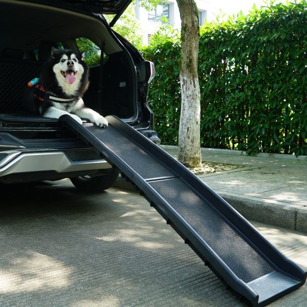 Portable Foldable Pet Ramp Climbing Ladder Suitable For Off-road Vehicle Trucks - Black - Black