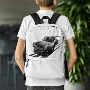 DIRTY DATSUN CAR ON ROAD BACKPACK
