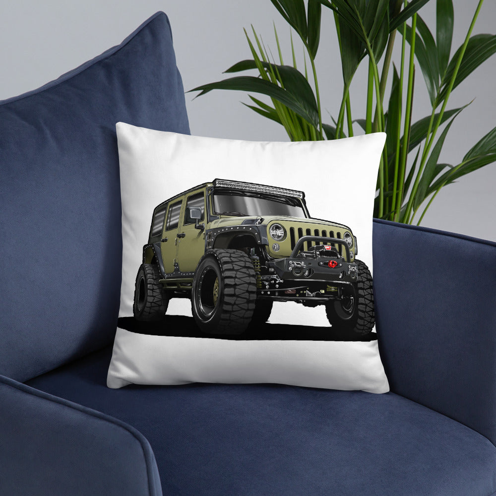 JEEP GREEN SUV CAR PILLOW