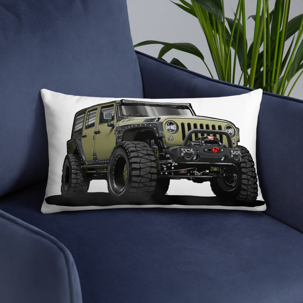 JEEP GREEN SUV CAR PILLOW