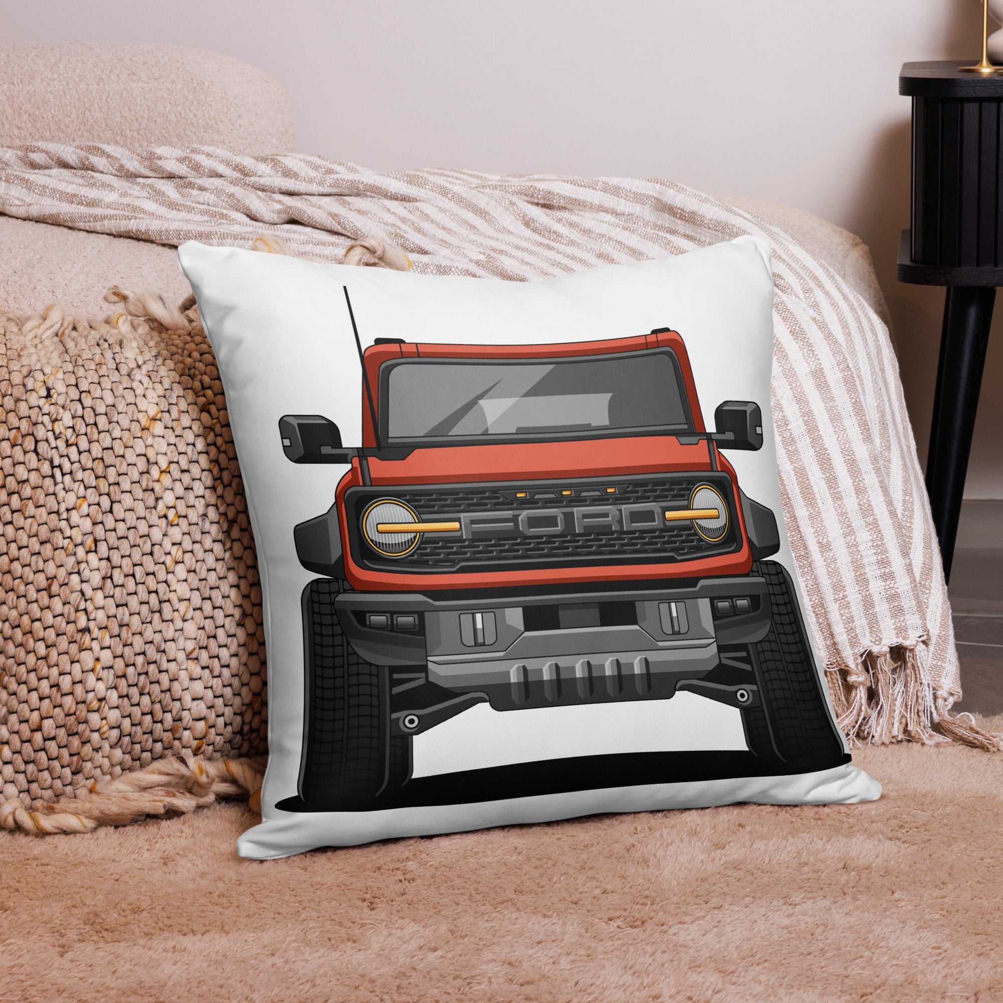 BRONCO RED FRONT END PILLOW