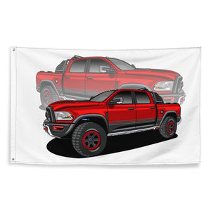 RAM RED TRUCK REFLECTION FLAG
