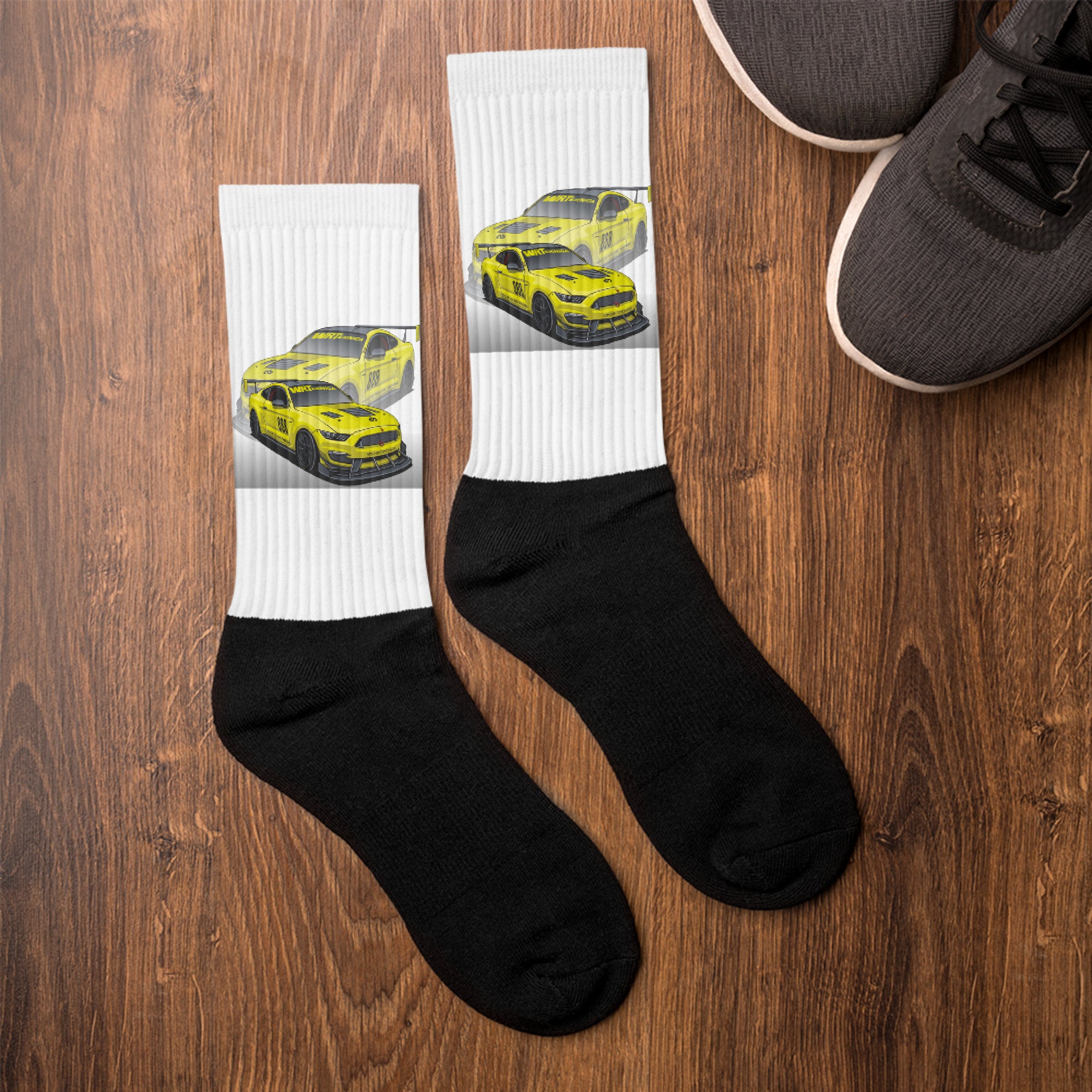 UPLAND RACING MUSTANG YELLOW REFLECTION SOCKS