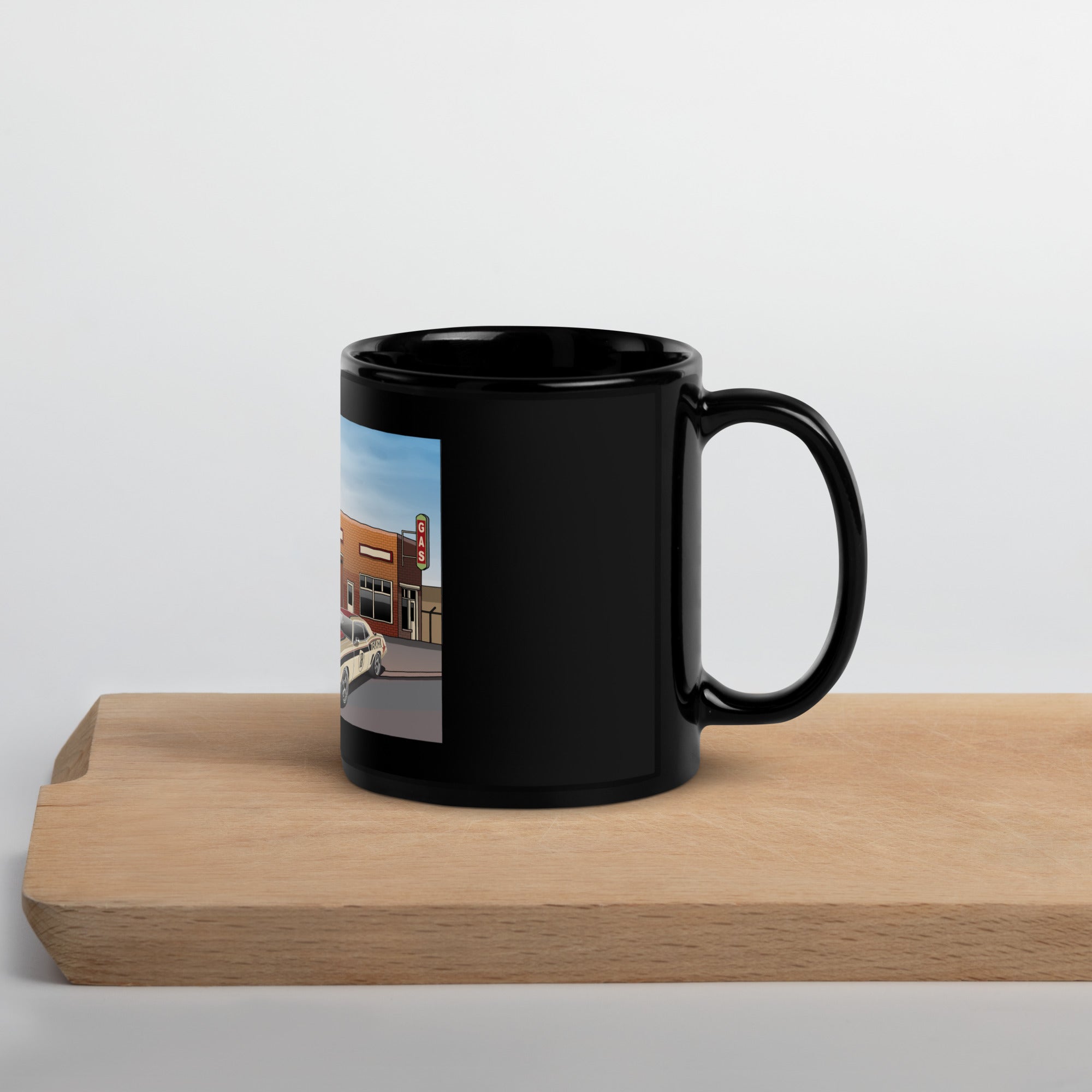 TEXACO CAMARO GAS STATION BLACK GLOSSY MUG