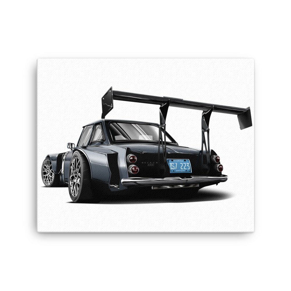 DIRTY DATSUN CAR REAR SOLO CANVAS