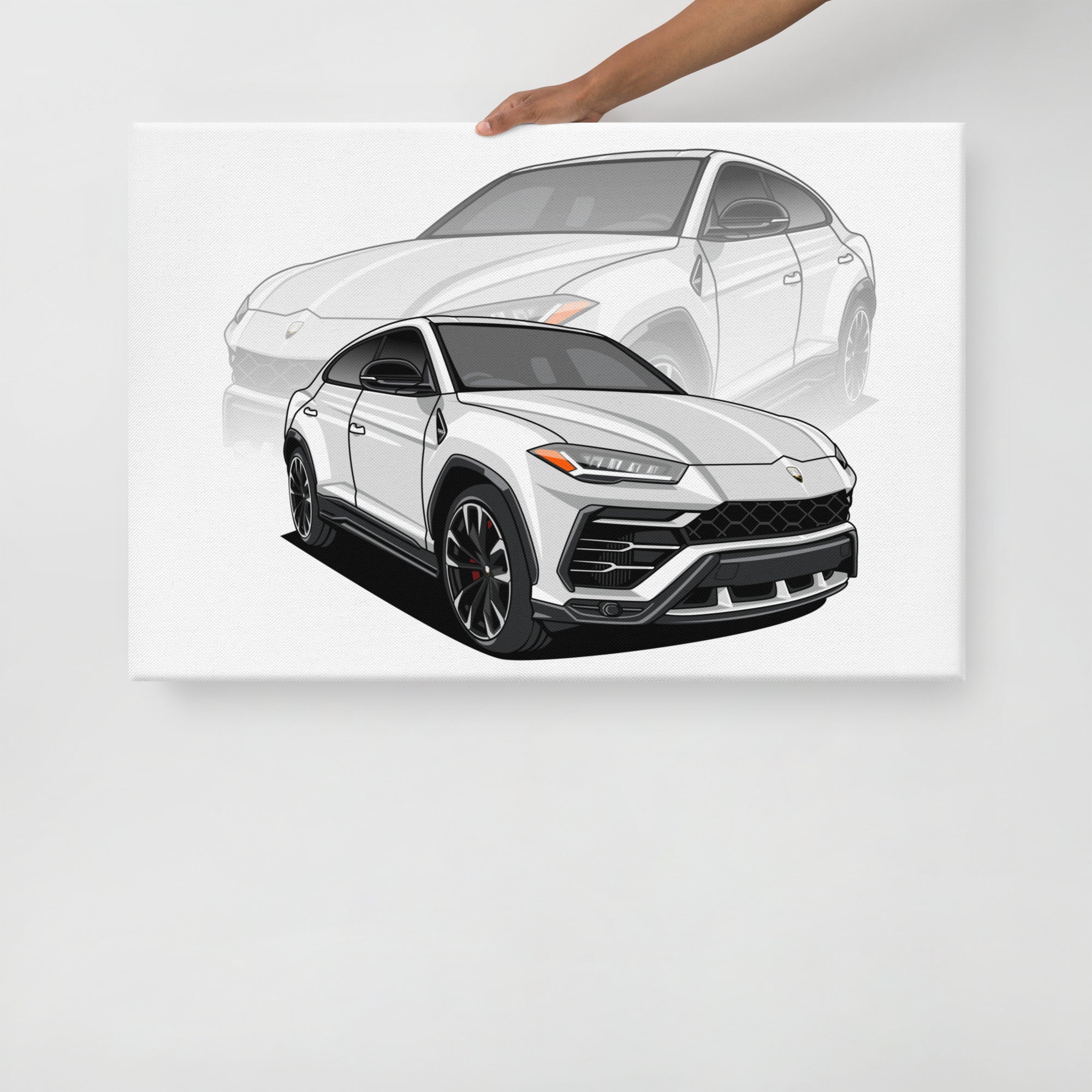 LAMBO URUS SUV CAR REFLECTION CANVAS