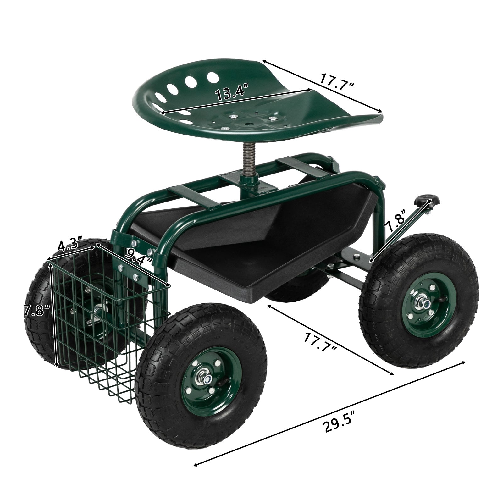 Iron Short Handle Garden Seat Cart