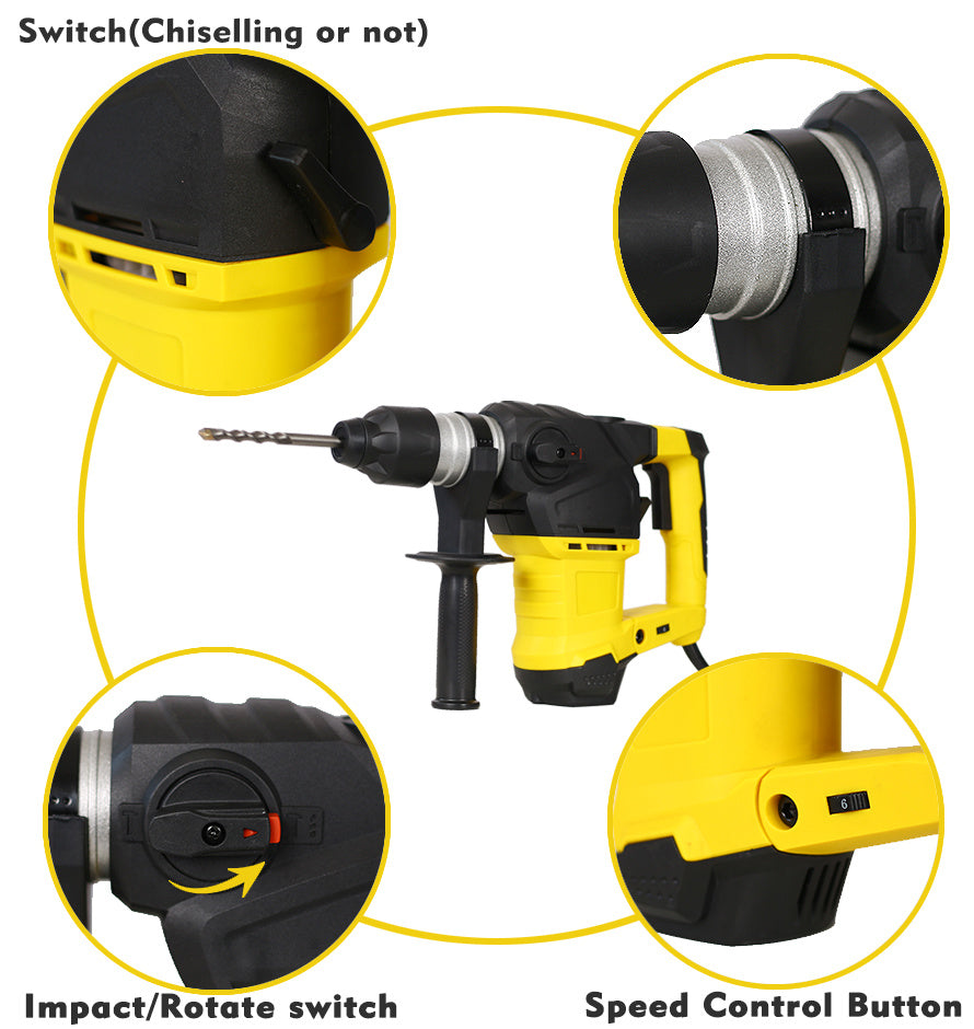 1-1/4' SDS-Plus Heavy Duty Rotary Hammer Drill