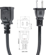2-Prong Male-Female Extension Power Cable