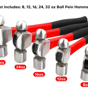5-Piece Ball Peen Hammer Set
