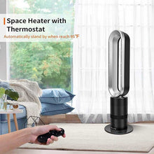120° Oscillating Bladeless Fan Electric Heater with Remote Control