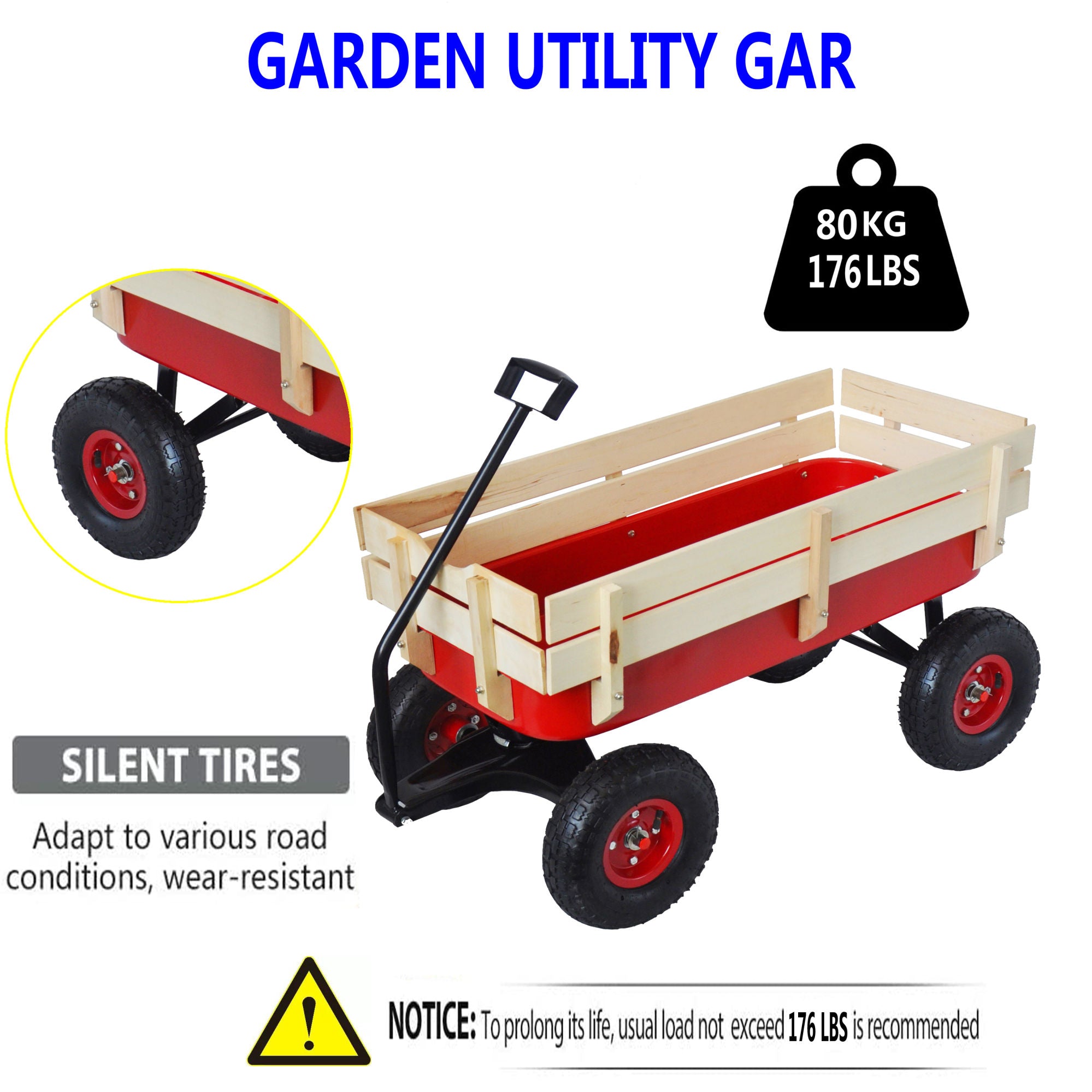 Outdoor Pulling Garden Wagon Cart