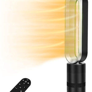 120° Oscillating Bladeless Fan Electric Heater with Remote Control