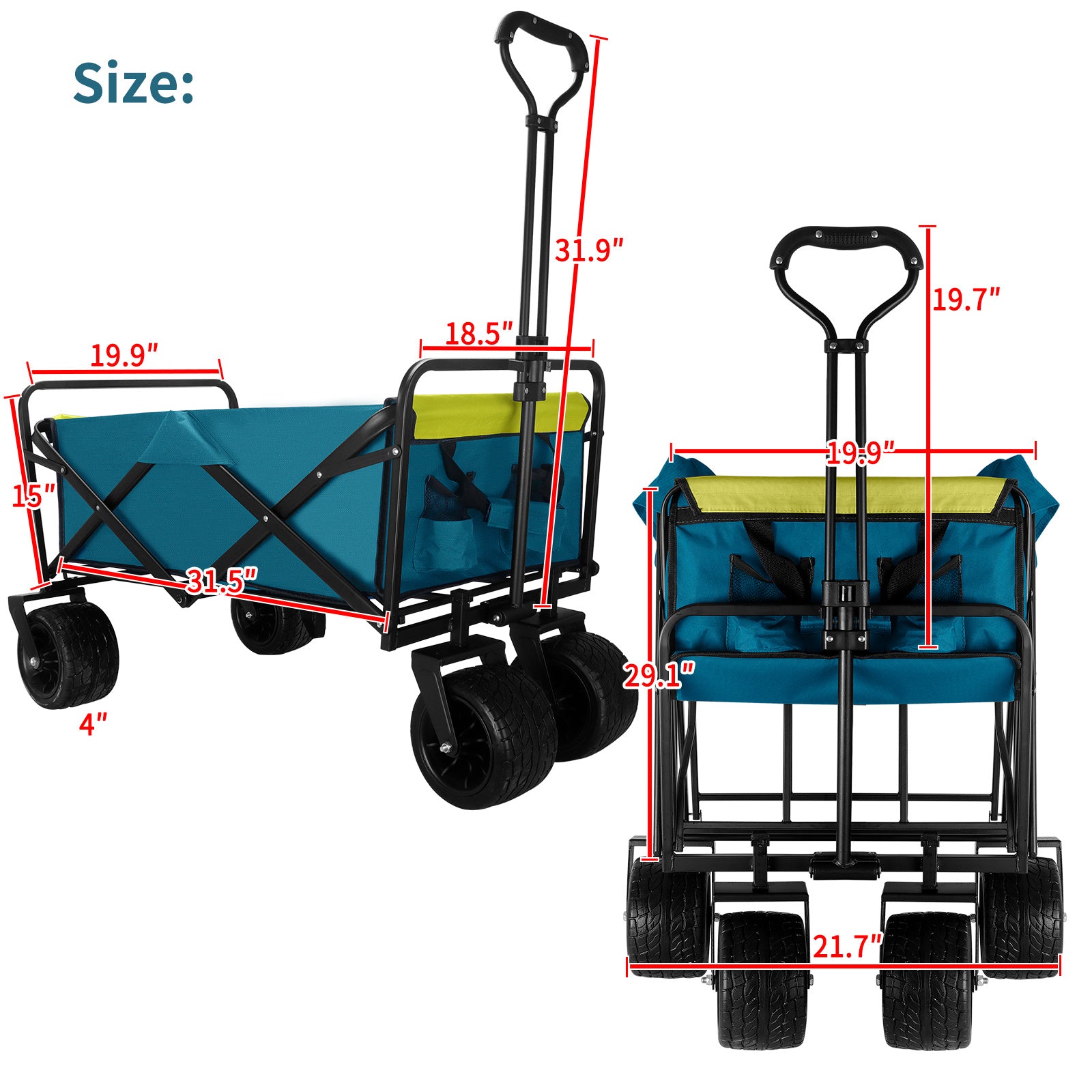 Outdoor Collapsible Folding Garden Cart