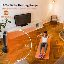 120° Oscillating Bladeless Fan Electric Heater with Remote Control