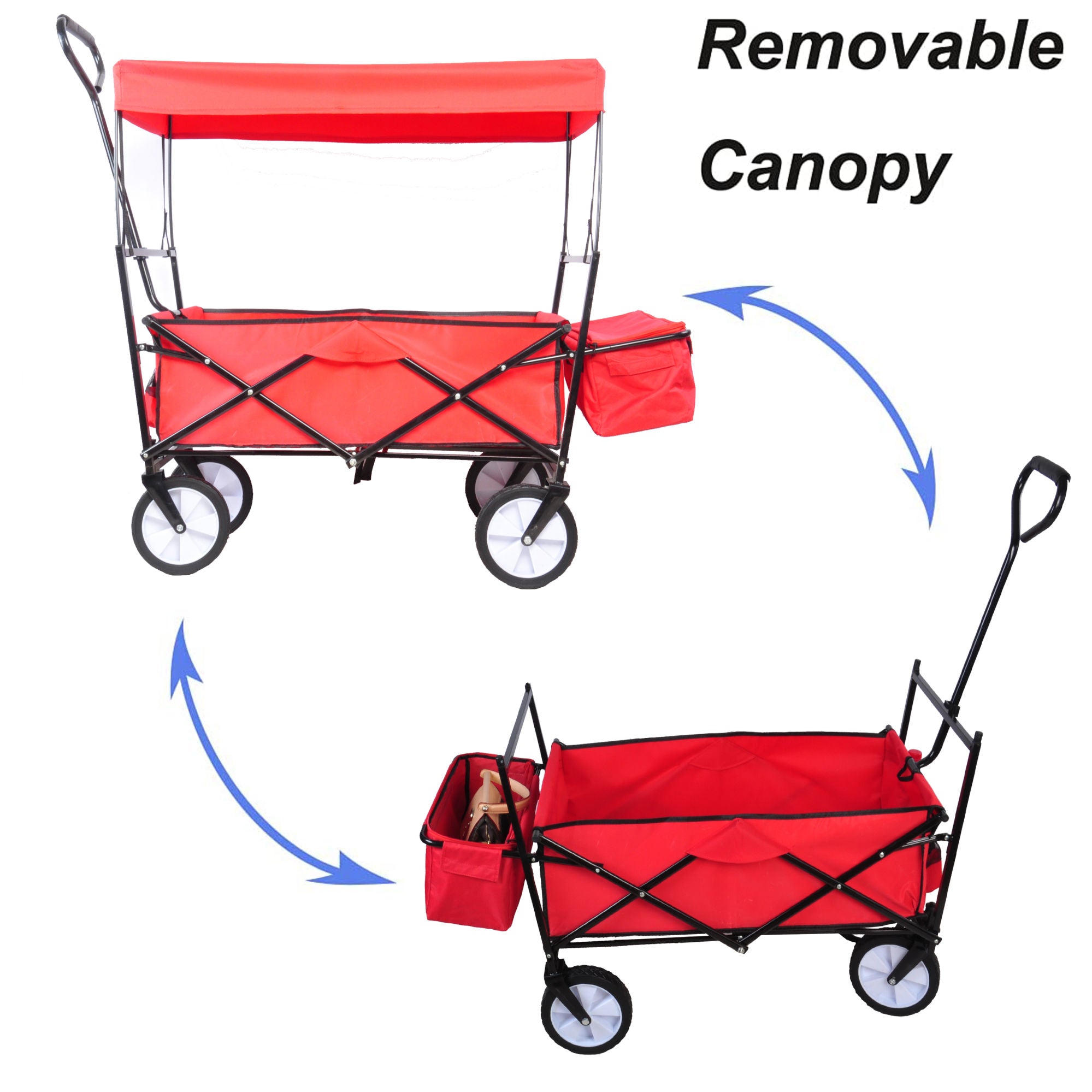 Cart Folding Wagon for Garden Shopping Beach