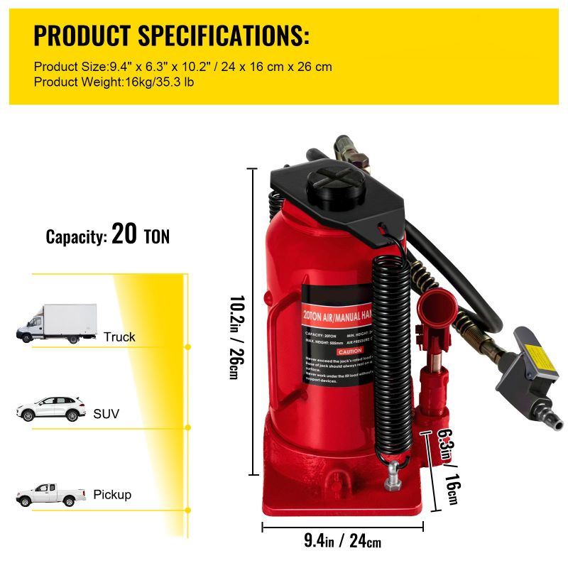 Manual Air Hydraulic Bottle Jack