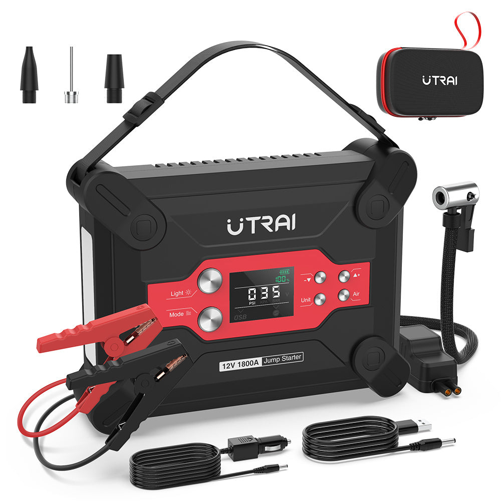 1800A Car Battery Starter with 120PSI Digital Tire Inflator