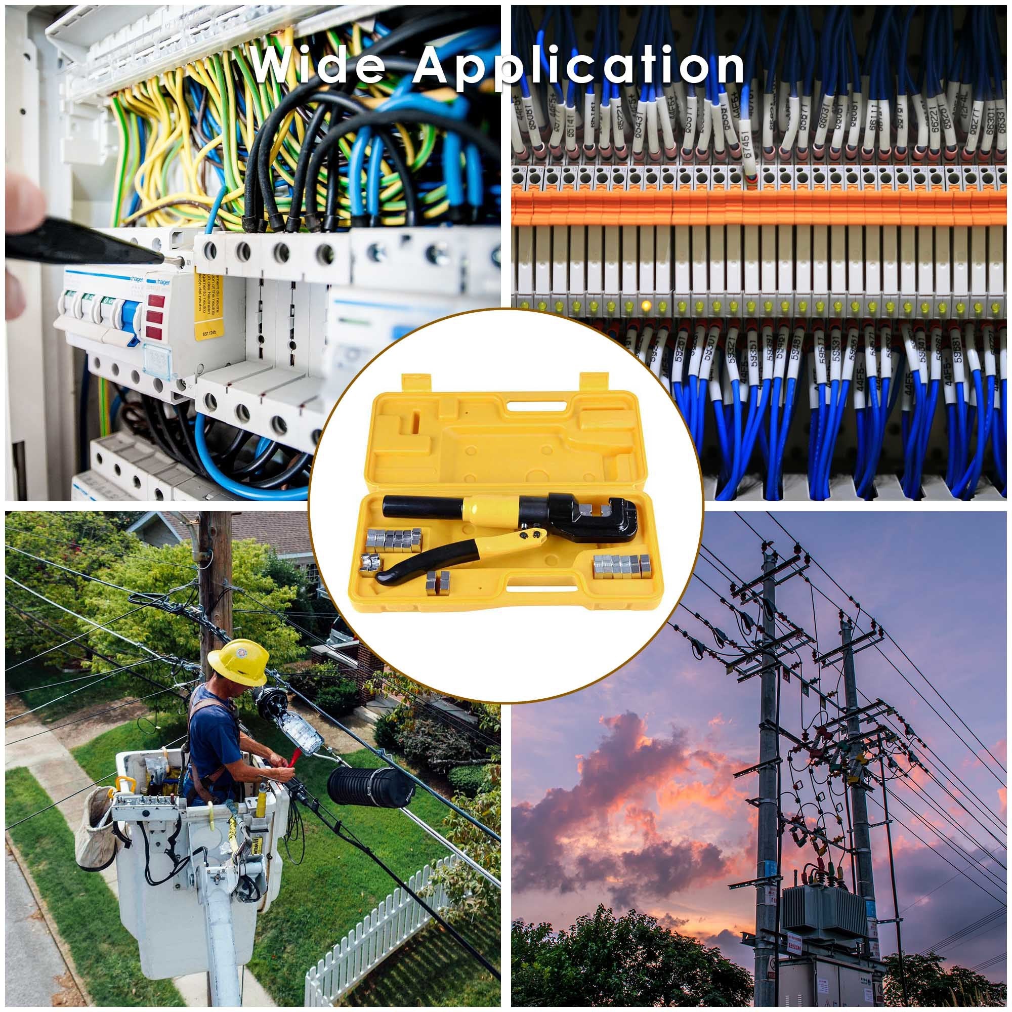 10 Ton Hydraulic Wire Crimper with 9 Dies