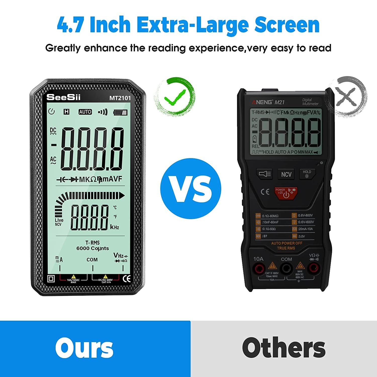 4.7In LCD DC/AC Current Voltage Digital Multimeter