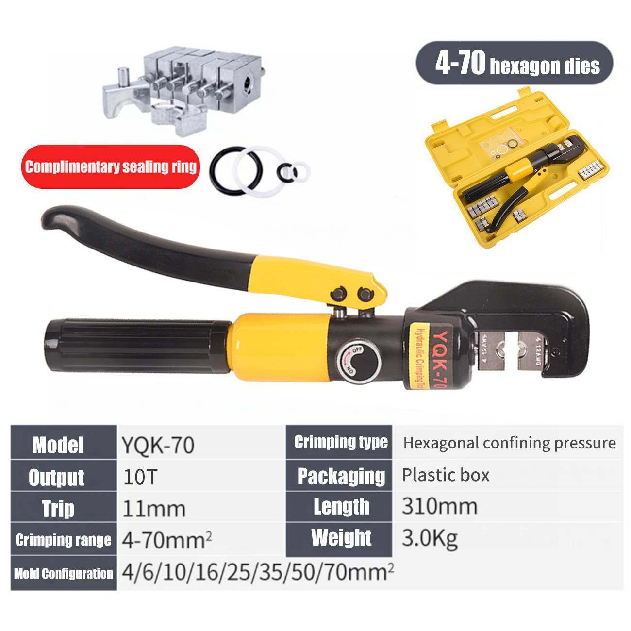 10 Ton Hydraulic Crimper with 9 Dies