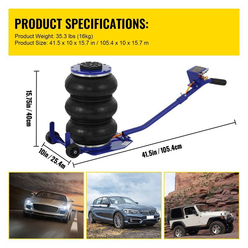 Triple Bag Quick Lift Pneumatic Jack