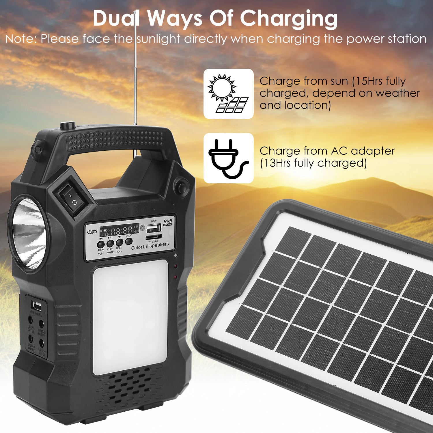 Portable Solar Power Bank Generator