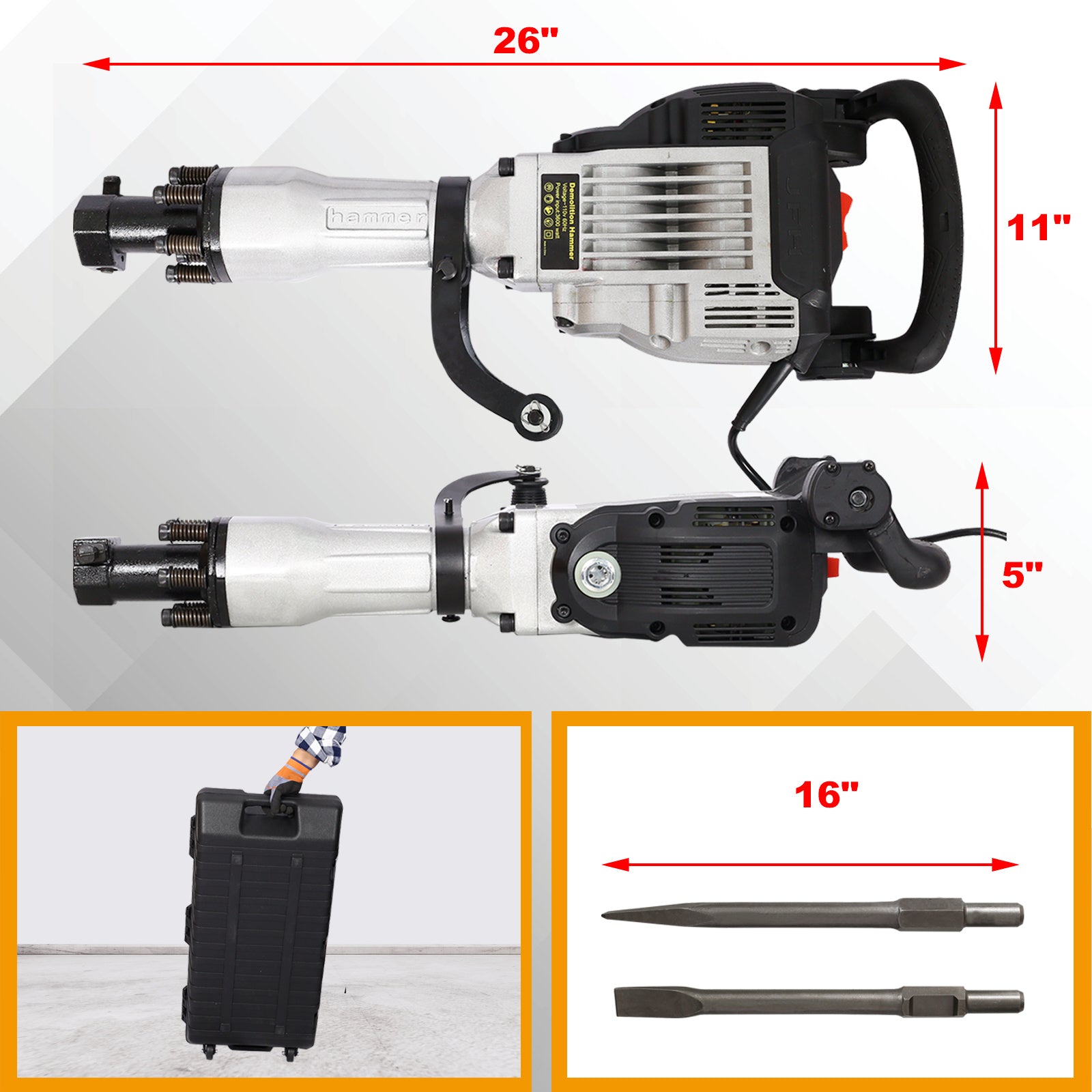 3600 Watt Electric Demolition Jack Hammer