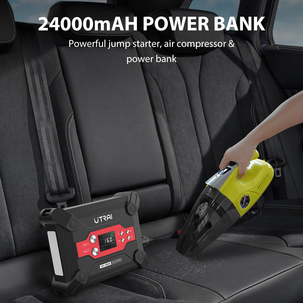 1800A Car Battery Starter with 120PSI Digital Tire Inflator