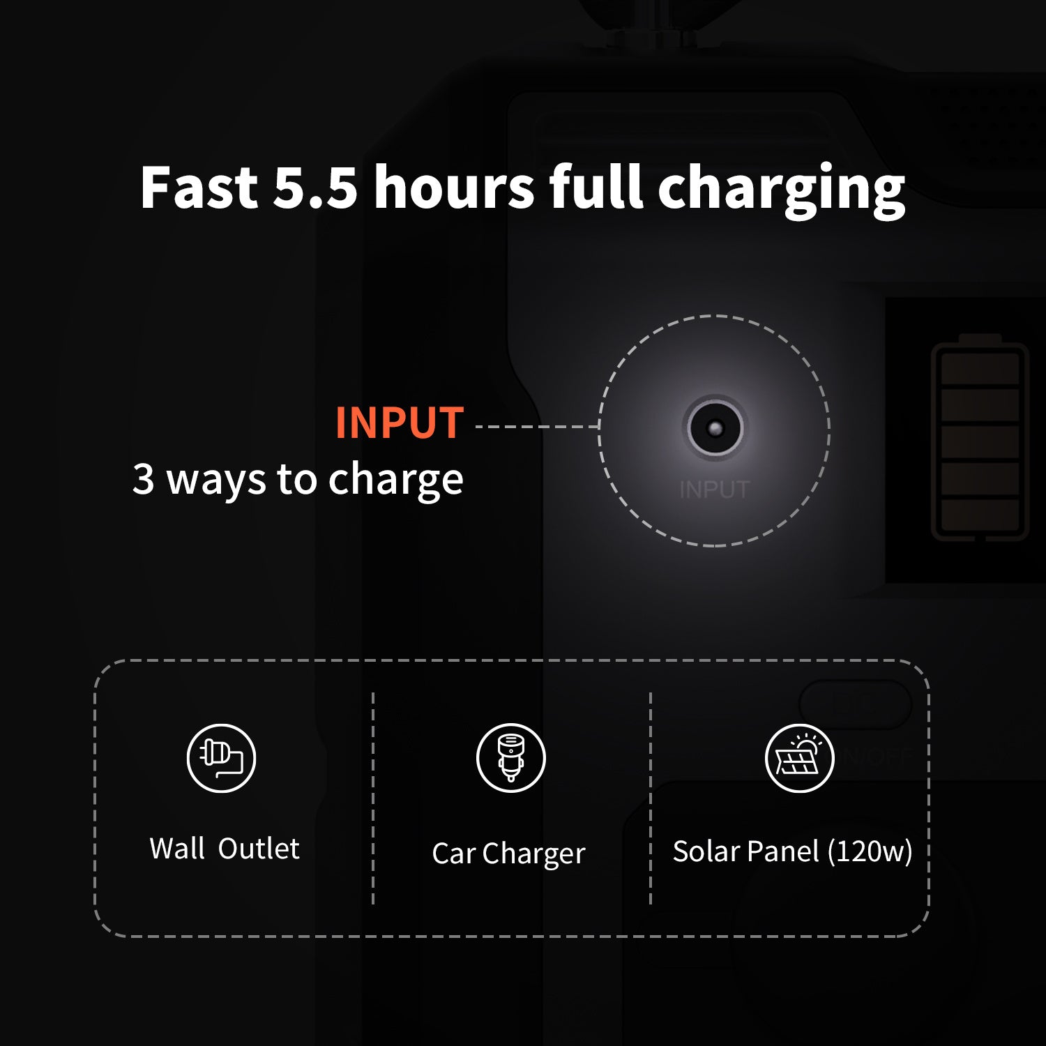 500W Solar Generator with 484Wh Backup Lithium Battery