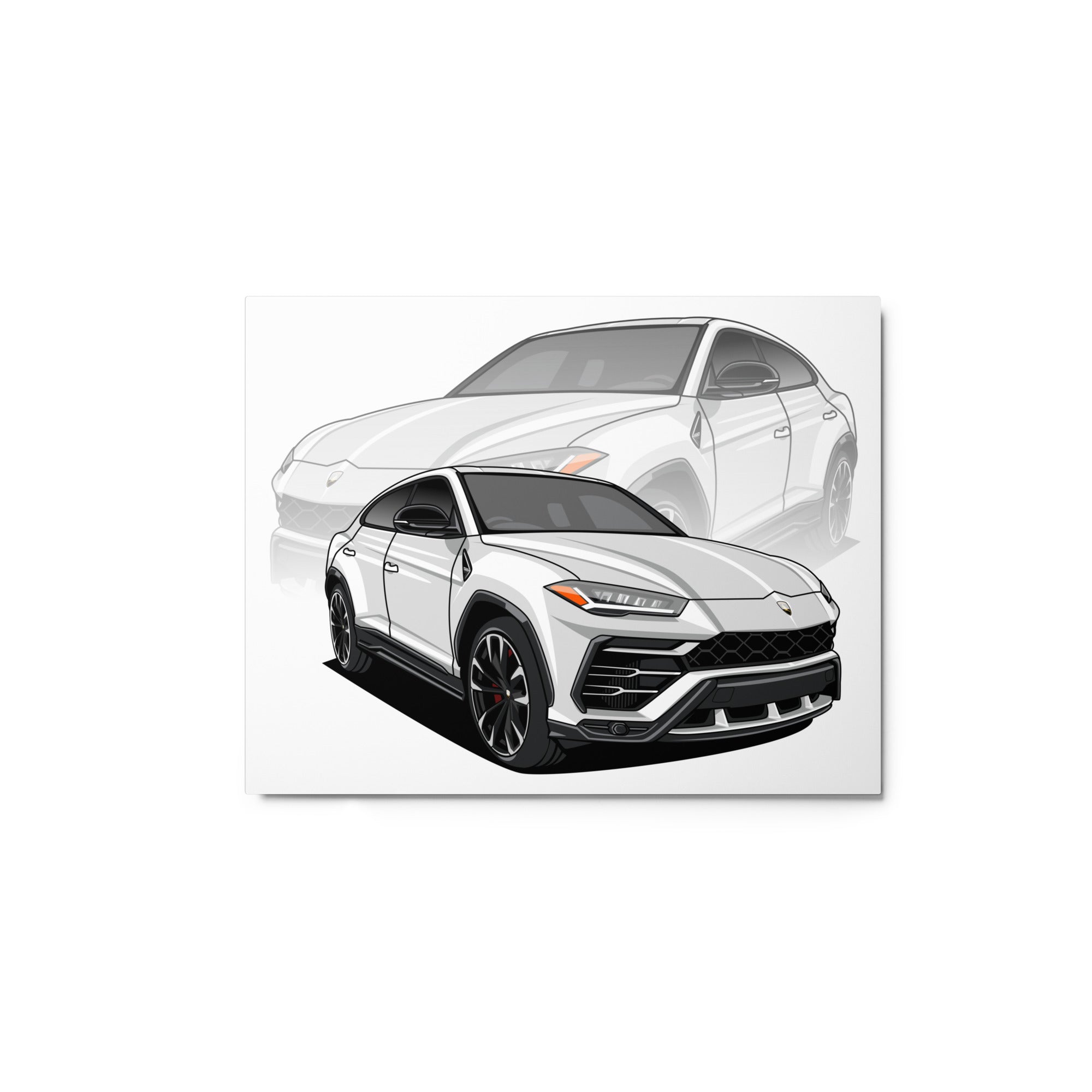 LAMBO URUS SUV CAR REFLECTION METAL PRINTS