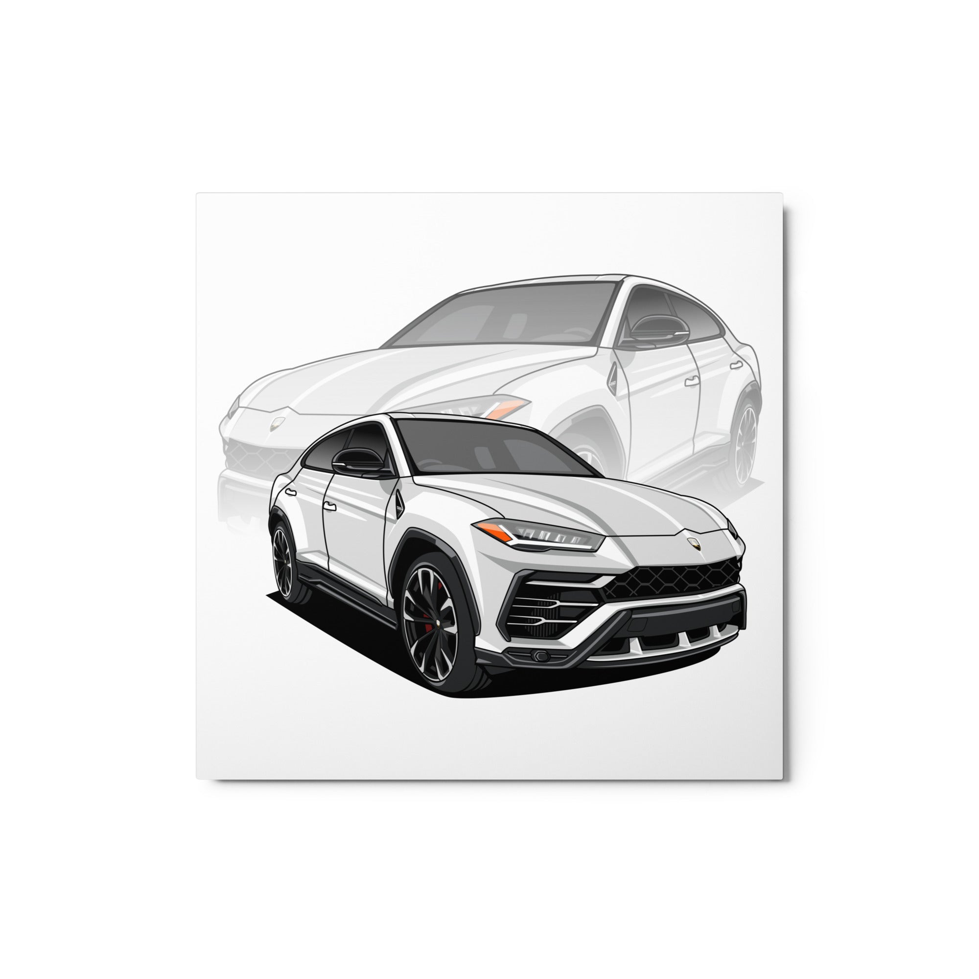 LAMBO URUS SUV CAR REFLECTION METAL PRINTS