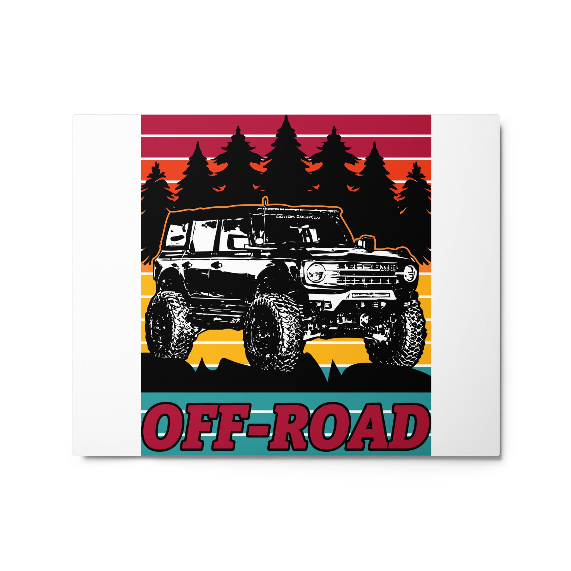 BRONCO OFF ROAD TREES METAL PRINT