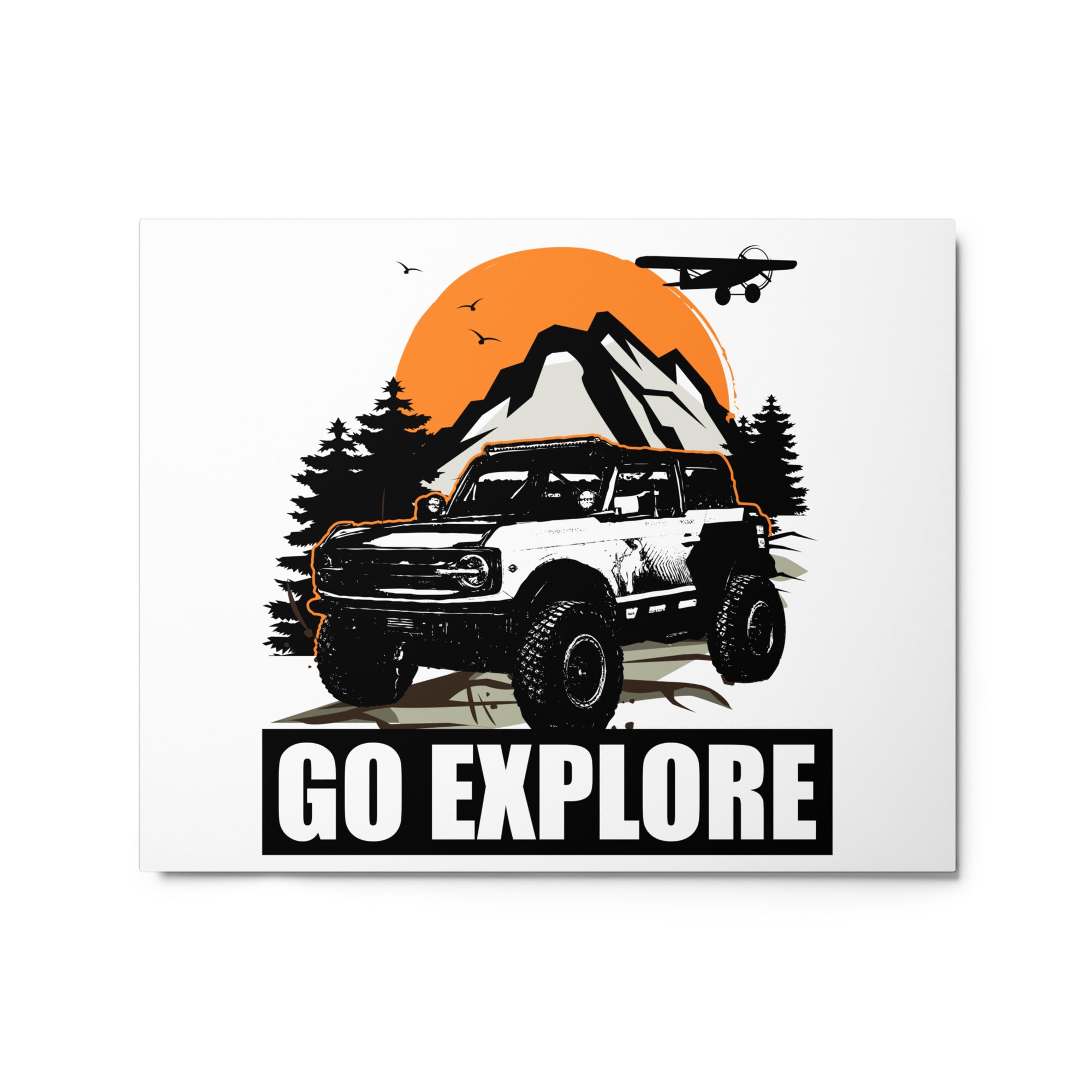 WHITE BRONCO SUNSET MOUNTAIN METAL PRINT