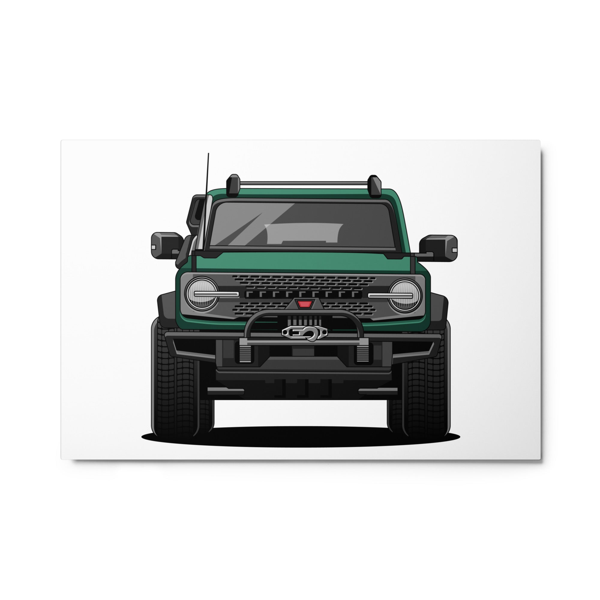 BRONCO GREEN FRONT SOLO METAL PRINT