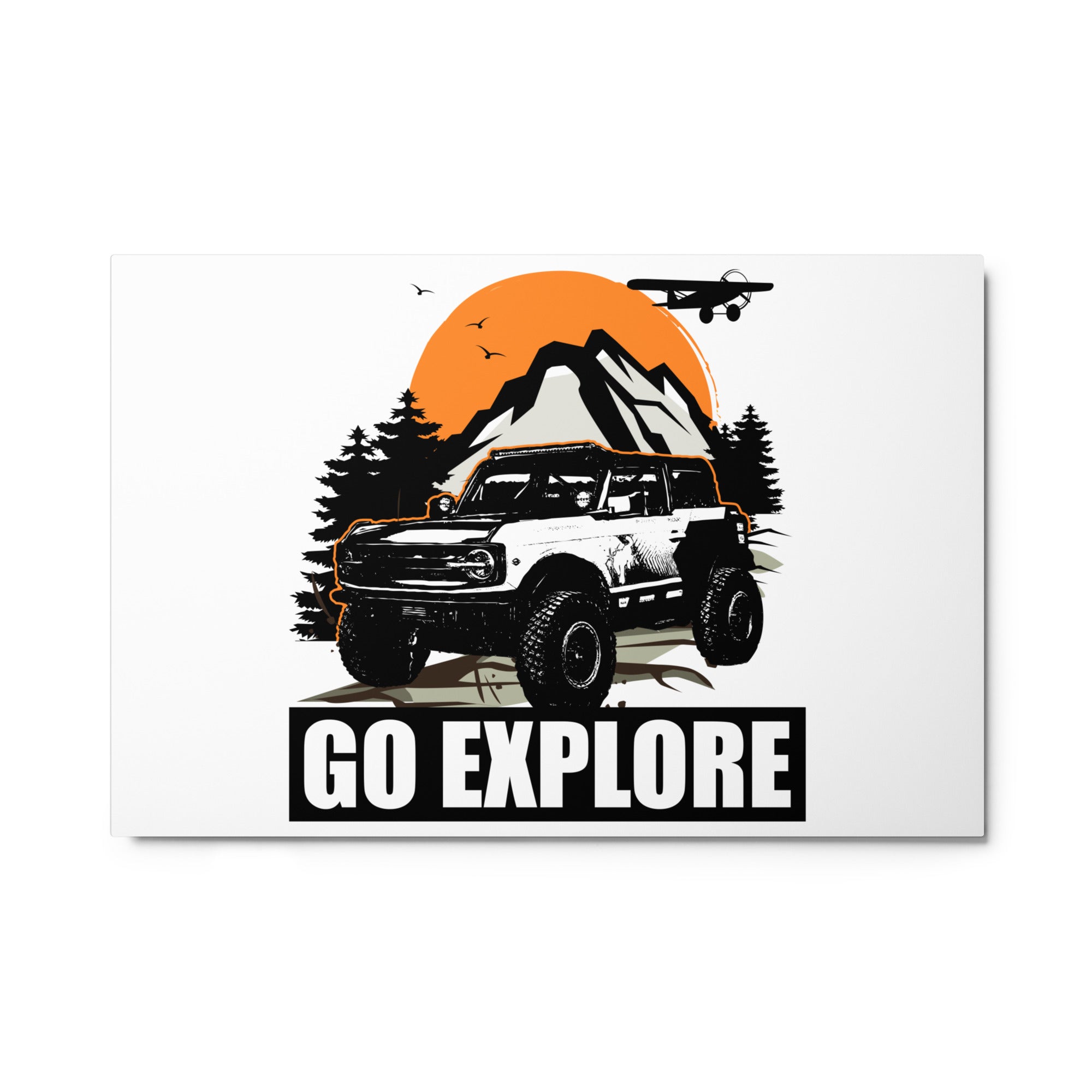 WHITE BRONCO SUNSET MOUNTAIN METAL PRINT