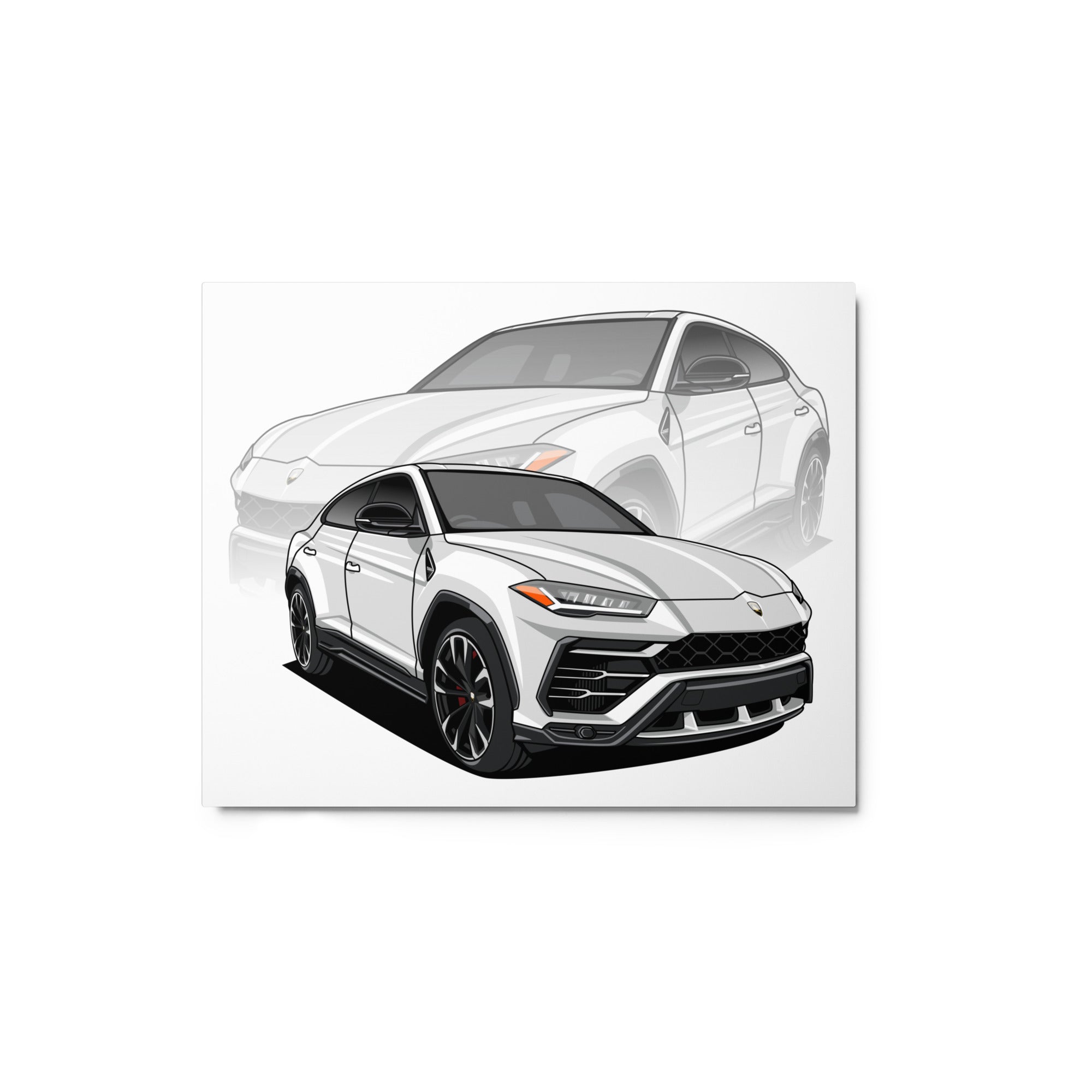 LAMBO URUS SUV CAR REFLECTION METAL PRINTS