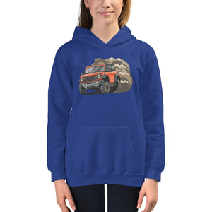 RED BRONCO DIRT DRIFTING KIDS HOODIE