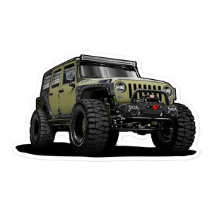 JEEP GREEN SUV CAR STICKER