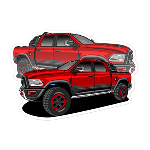 RAM RED TRUCK REFLECTION STICKER